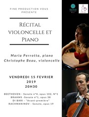 Maria Perrotta & Christophe Beau : Récital violoncelle et piano Salle Cortot Affiche