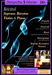 Récital Soprano, Baryton, Violon & Piano glise St Philippe du Roule Affiche