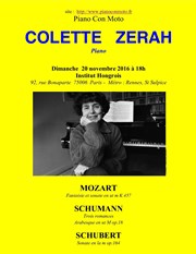 Récital de Piano : Colette Zérah Institut Hongrois de Paris Affiche