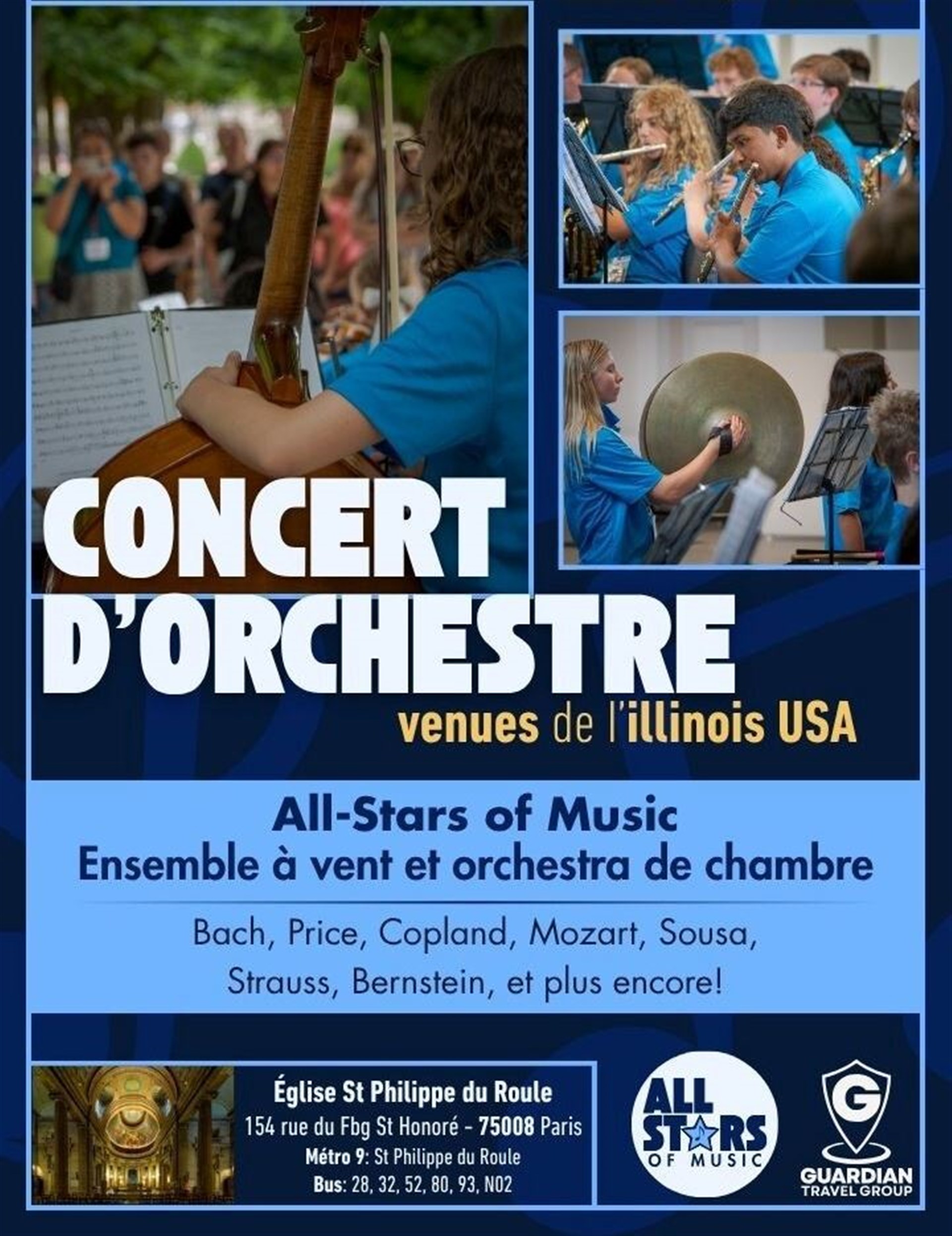 Concert de 2 Orchestres venus de l'Illinois, USA