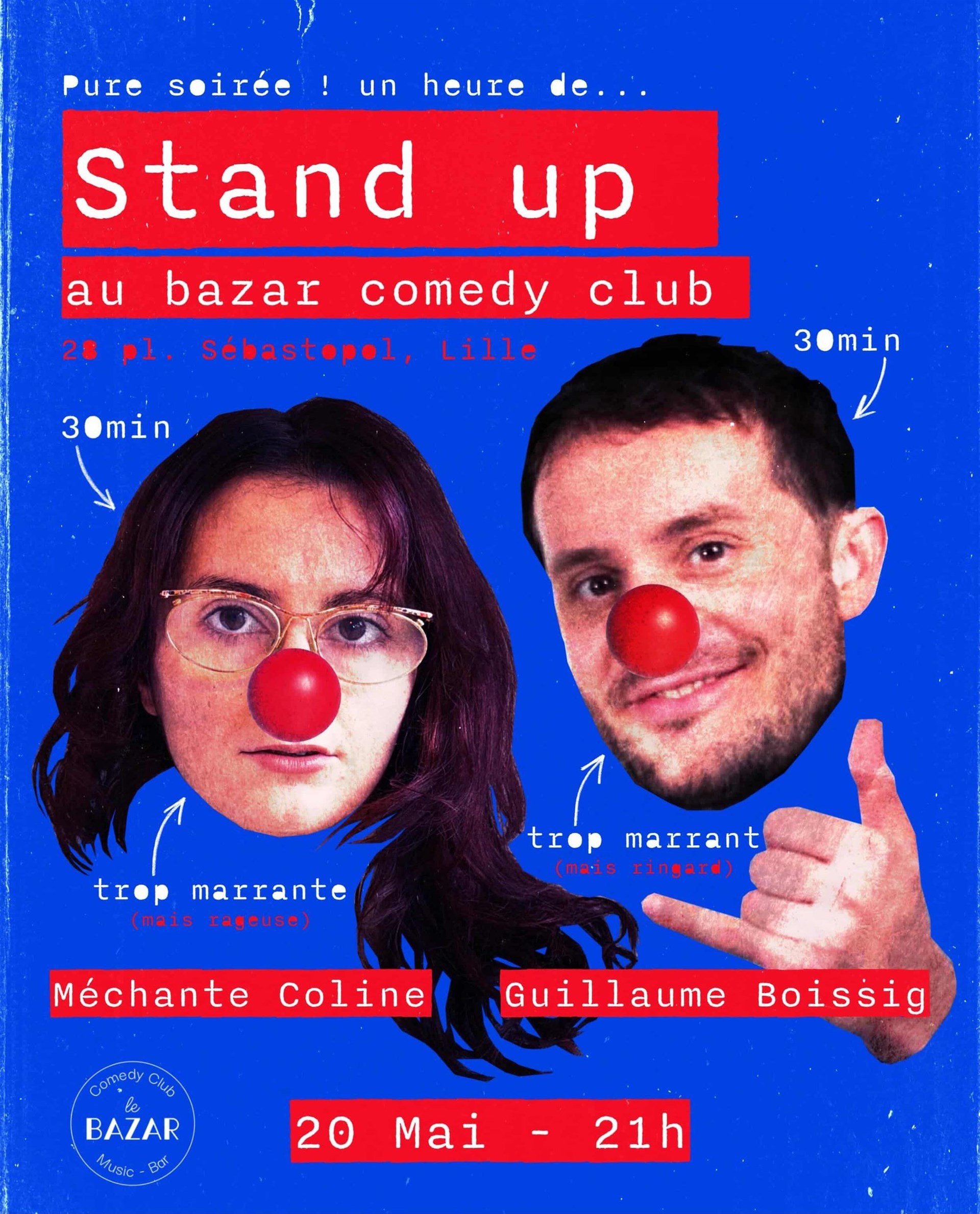 1h de blagues avec Méchante Coline & Guillaume Boissig