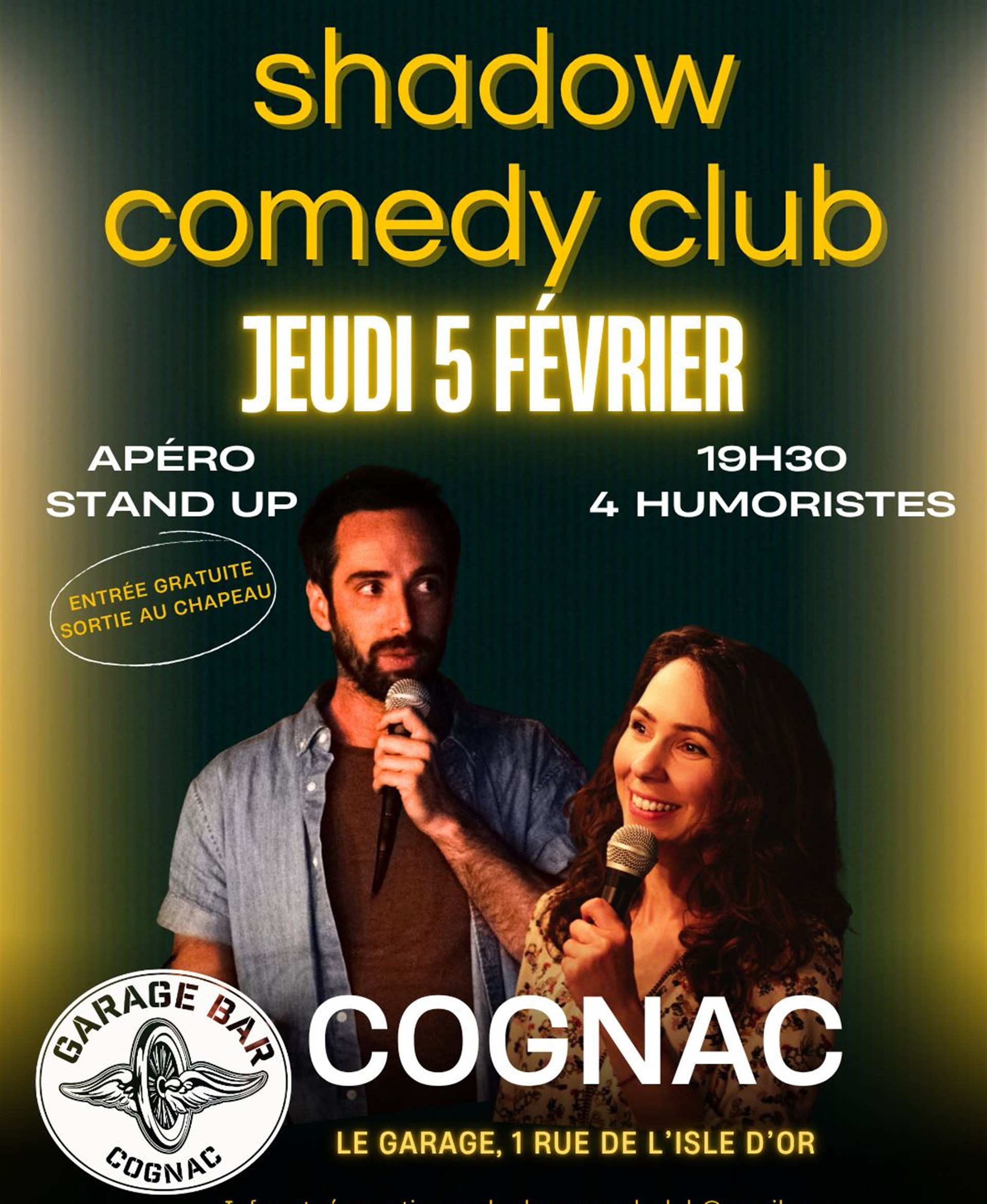 Soirée Shadow Comedy Club   Le Garage Bar - Cognac