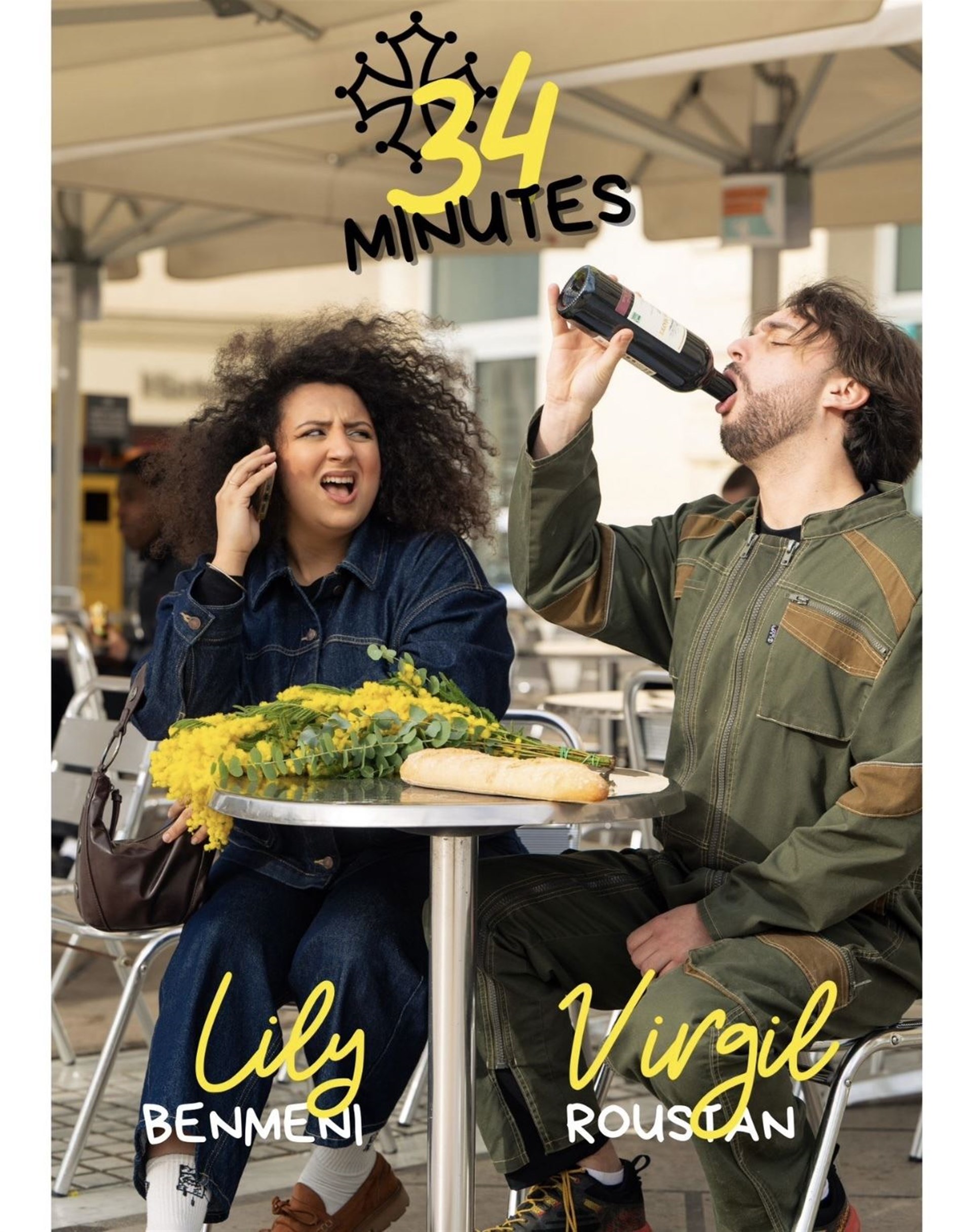 Virgil Roustan et Lily Benmeni dans 34 minutes - Théâtre Le Bout