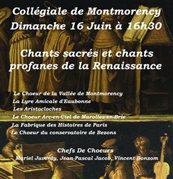 Affiche de Chants sacrés et chants profanes de la Renaissance