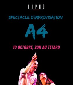 Affiche de Improvisation A4 : long form soirée caritative Octobre rose