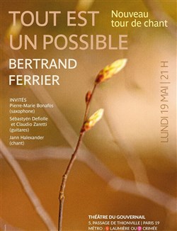 Affiche de Bertrand Ferrier en concert : Tout est un possible