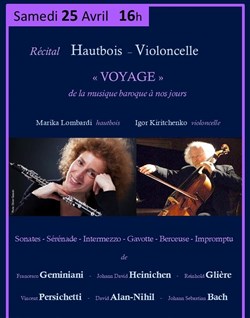 Affiche de Récital, Hautbois et Violoncelle