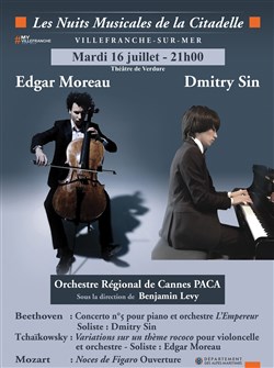 Affiche de Nuits musicales de la Citadelle : Edgar Moreau, Dmitry Sin et l'Orchestre Régional de Cannes PACA