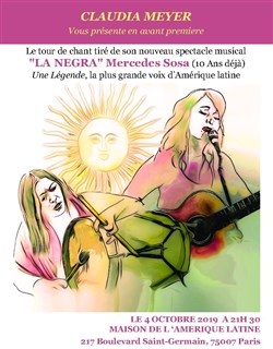 Affiche de Claudia Meyer : spectacle musical "La Negra" Mercedes Sosa