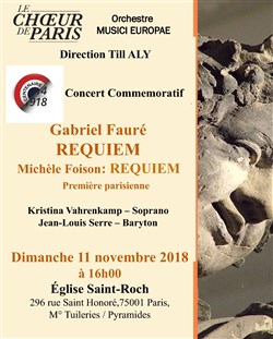 Affiche de Célébrations 14-18 : Gabriel Fauré - Requiem & Michèle Foison - Requiem