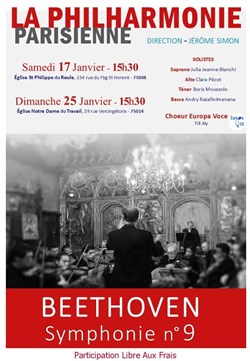 Affiche de Beethoven : Symphonie n°9 avec l' Hymne à la Joie