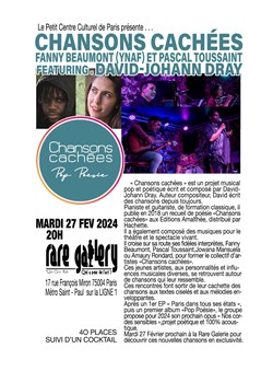 Affiche de Chansons cachées -Fanny Beaumon (Gnaf) et Pascal Toussaint Featuring David-Johann Dray