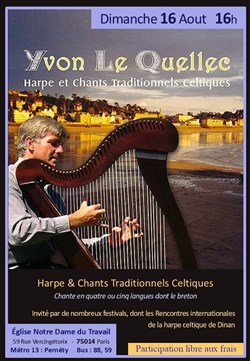 Affiche de Yvon Le Quellec dans Harpe et chants traditionnels Celtiques