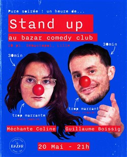 Affiche de 1h de blagues avec Méchante Coline & Guillaume Boissig