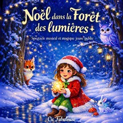 Affiche de Noël dans la forêt des lumières