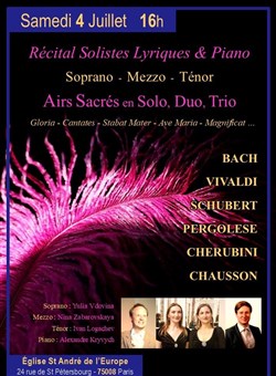 Affiche de Récital, 3 Solistes Lyriques & Piano
