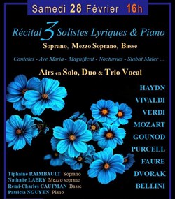 Affiche de Récital 3 Solistes : Lyriques & Piano