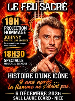 Affiche de Le Feu Sacré, hommage à Johnny Hallyday