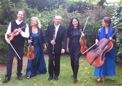 Affiche de Quintettes de Mozart et de Brahms | par le quatuor Antarès et Bruno Habif