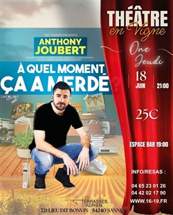 Affiche de Anthony Joubert dans A quel moment ça a merdé ? | Festival Théâtre en Vigne
