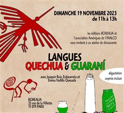 Affiche de Atelier de découverte : Langues Quechua et Guaraní