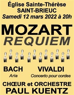 Affiche de Mozart: requiem choeur et orchestre Paul Kuentz | Saint-Brieuc