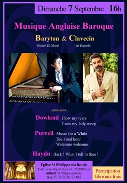 Affiche de 100% Musique Anglaise Baroque : Voix de Baryton et Clavecin