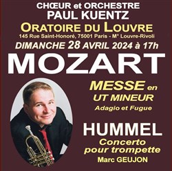Affiche de Choeur et Orchestre Paul Kuentz : Mozart Messe en Ut mineur, Hummel concerto pour trompette
