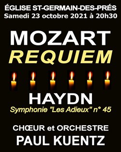 Affiche de Mozart, Requiem et Haydn, Symphonie des adieux