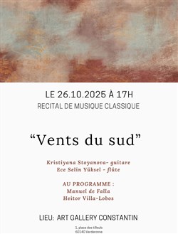 Affiche de Vents du sud, récital de musique classique