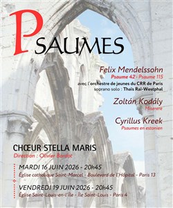 Affiche de Choeur Stella Maris : Concert Psaumes Mendelssohn / Kreek