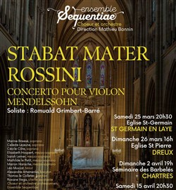 Affiche de Stabat Mater de Rossini et concerto pour violon Mendelssohn
