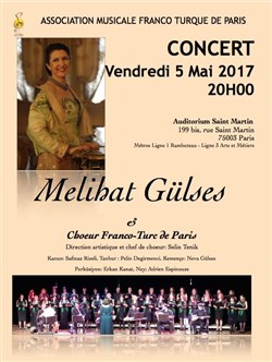 Affiche de Concert Melihat Gülses et Choeur Franco Turc de Paris