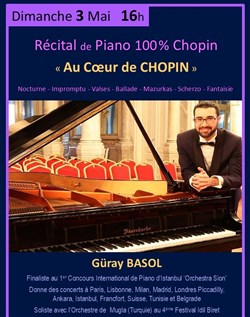 Affiche de Récital Piano : 100% Chopin