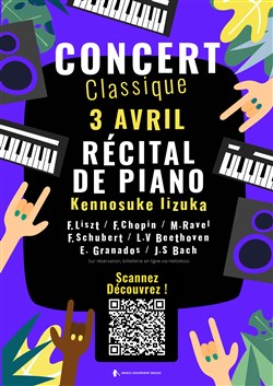Affiche de Récital de piano avec Kennosuke Iizuka