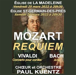 Affiche de Mozart : Requiem avec le choeur et orchestre de Paul Kuentz