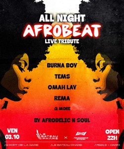 Affiche de All Night Afrobeat : Tribute concert