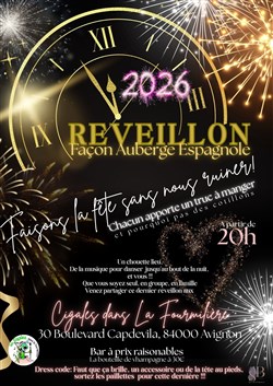 Affiche de Réveillon du nouvel an Façon auberge espagnole