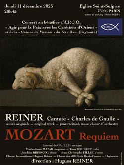 Affiche de Requiem de Mozart et Cantate Charles de Gaulle de Reiner