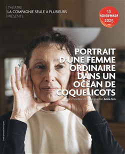 Affiche de Portrait d'une femme ordinaire dans un océan de coquelicots