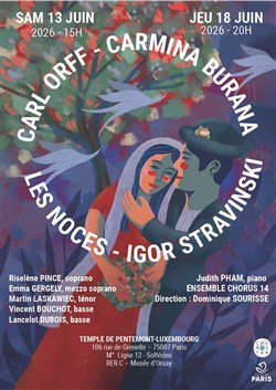 Affiche de Carmina Burana Carl Orff / Les Noces Stravinski