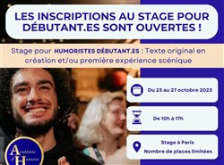 Affiche de Stage pour humoristes débutant.es