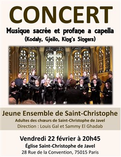 Affiche de Concert Musique Sacrée et Profane a Capella