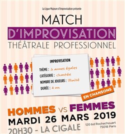 Affiche de Match d'impro professionnel : Hommes vs Femmes en chansons