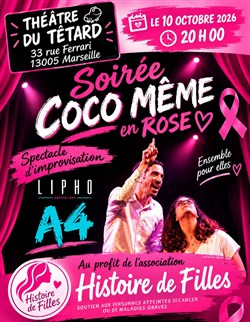Affiche de Improvisation A4 : long form soirée caritative Octobre rose