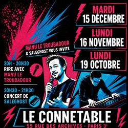Affiche de Soirée Double Plateau : Manu le Troubadour en stand up & Saleghost en concert