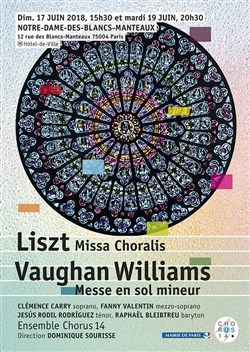 Affiche de Liszt: Missa Choralis & Vaughan Williams: messe en sol mineur