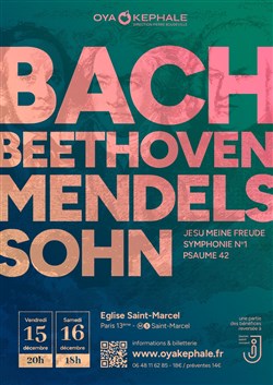 Affiche de Bach, Beethoven, Mendelssohn
