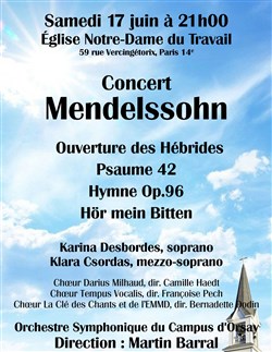 Affiche de Concert Félix Mendelssohn-Bartholdy
