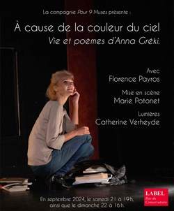 Affiche de À cause de la couleur du ciel, vie et poèmes d'Anna Gréki